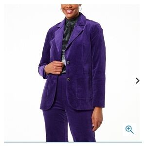 Lauren Ralph Lauren Womens Corduroy Button Front Purple Blazer Size 8